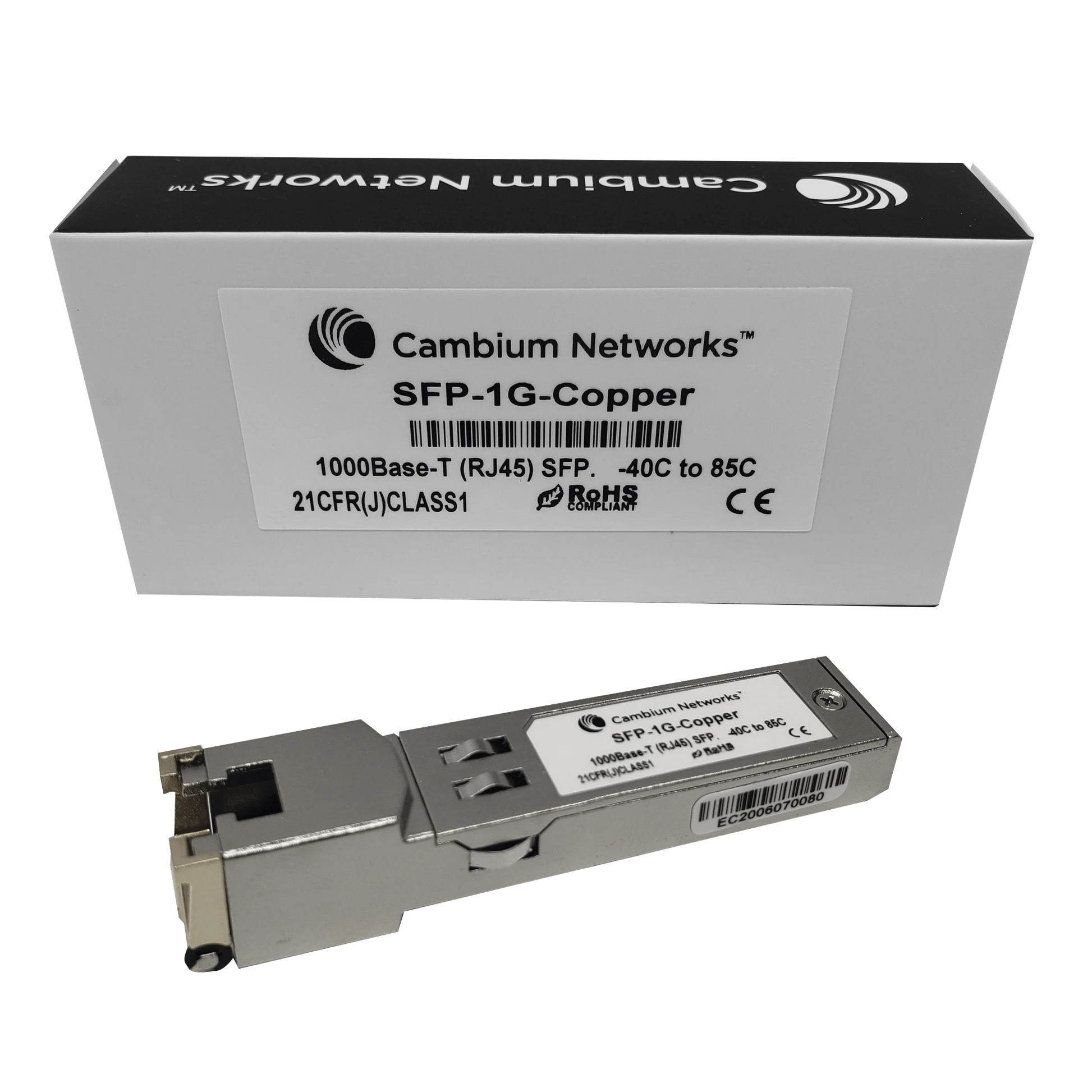 TRANSCEPTOR MINIGBIC SFP, 1 GBPS, ETHERNET 10/100/1000 (RJ45)-Transceptores de Fibra-CAMBIUM NETWORKS-Bsai Seguridad & Controles
