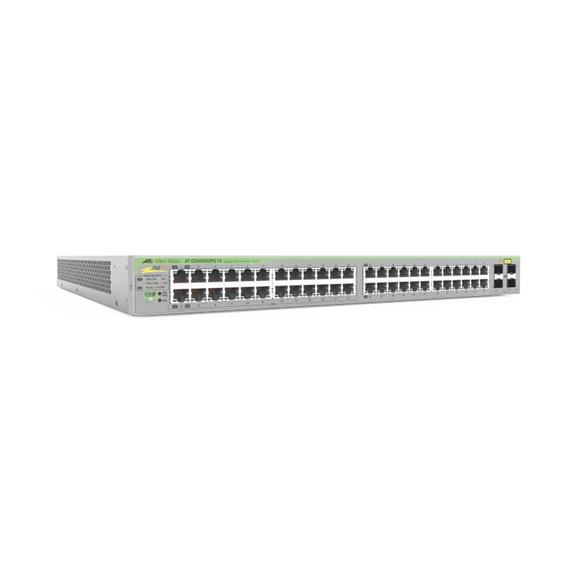 GIGABIT WEBSMART SWITCH, 48 PUERTOS TOTALES, 24C/POE+ 10/100/1000T, 4 PUERTOS SFP-Networking-ALLIED TELESIS-Bsai Seguridad & Controles