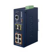 SWITCH INDUSTRIAL ADMINISTRABLE CAPA 2, 4 PUERTOS POE 802.3AF/AT 10/100/1000T, 2 PUERTOS SFP 100/1000X-Networking-PLANET-Bsai Seguridad & Controles