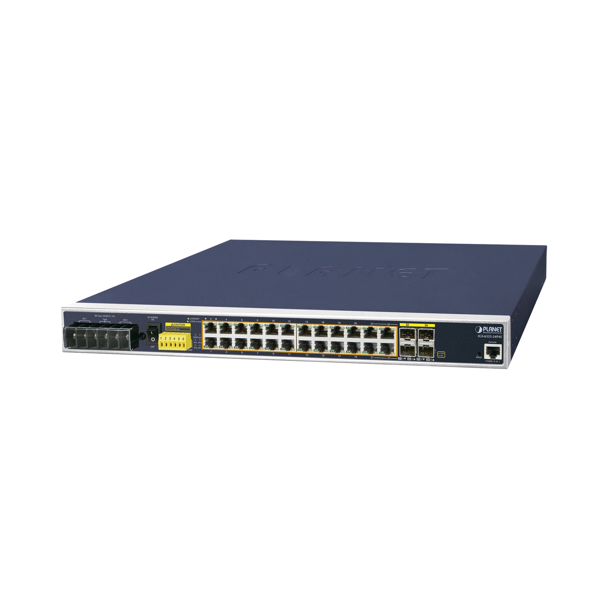 SWITCH POE INDUSTRIAL CAPA 3, CON 24 PUERTOS POE GIGABIT 802.3AF/AT, 4 PUERTOS SFP COMPARTIDOS 100 / 1000X, SOPORTA TEMPERATURAS EXTREMAS DE -40 ~ 75°C-Networking-PLANET-Bsai Seguridad & Controles