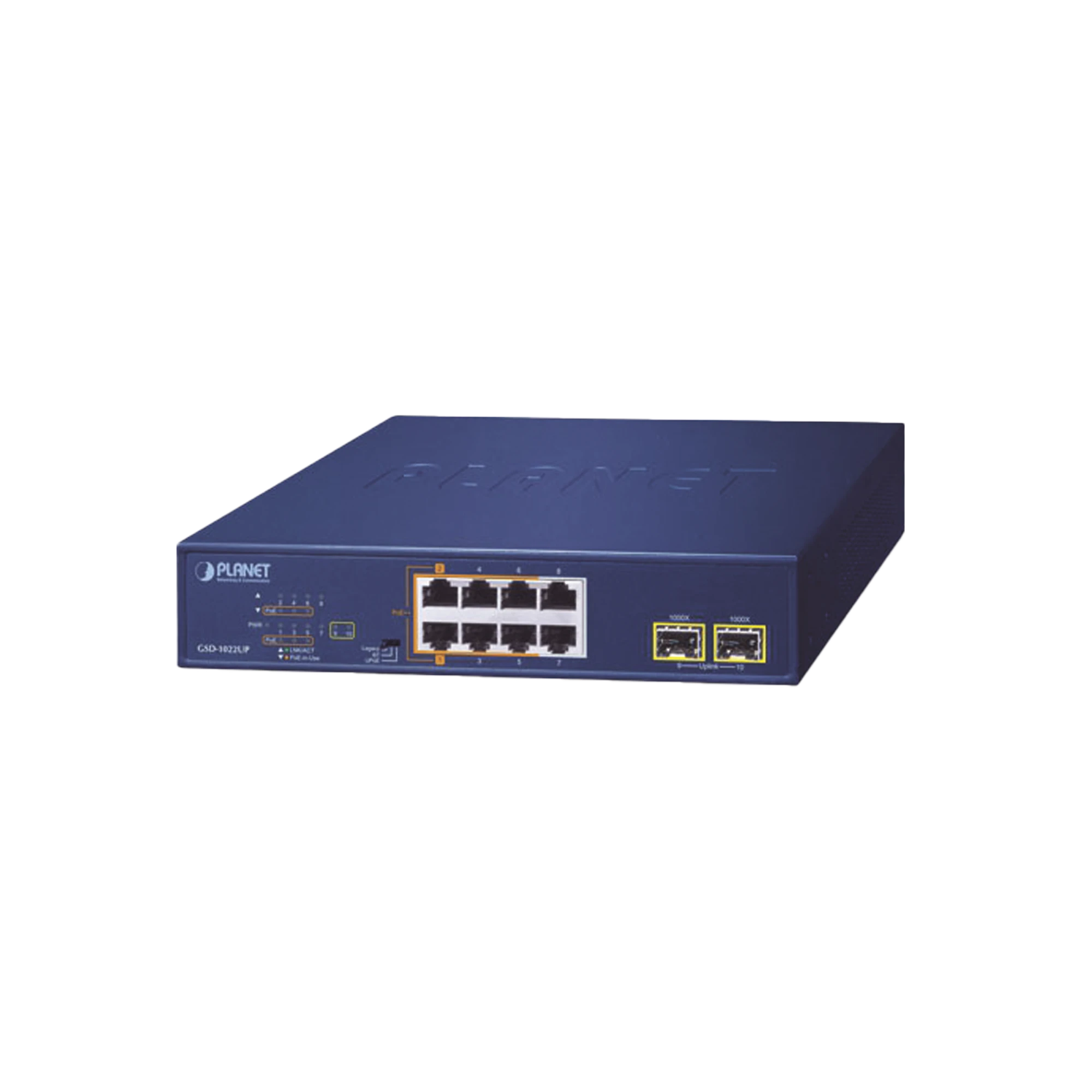SWITCH POE NO ADMINISTRABLE DE ESCRITORIO, 2 PUERTOS GIGABIT 802.3BT, 4 PUERTOS GIGABIT 802.3AT, 2 PUERTOS 10/100/1000, 2 PUERTOS SFP GIGABIT.-Networking-PLANET-Bsai Seguridad & Controles