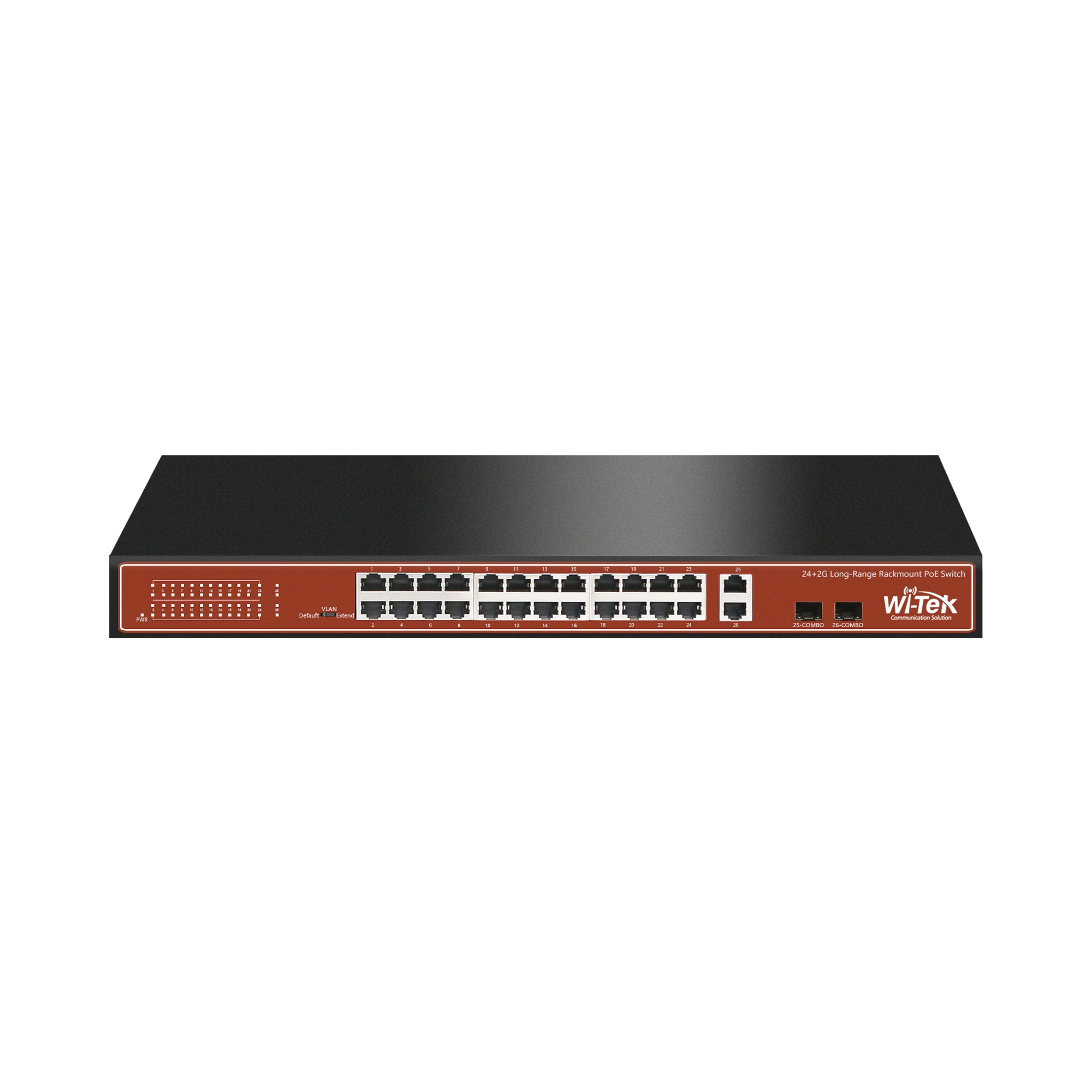SWITCH POE (802.3AF/AT) NO ADMINISTRABLE DE LARGO ALCANCE, HASTA 250M, CON 24 X 10/100MBPS + 2 X SFP GIGABIT COMBO, 250 W-Inyectores PoE-WI-TEK-Bsai Seguridad & Controles