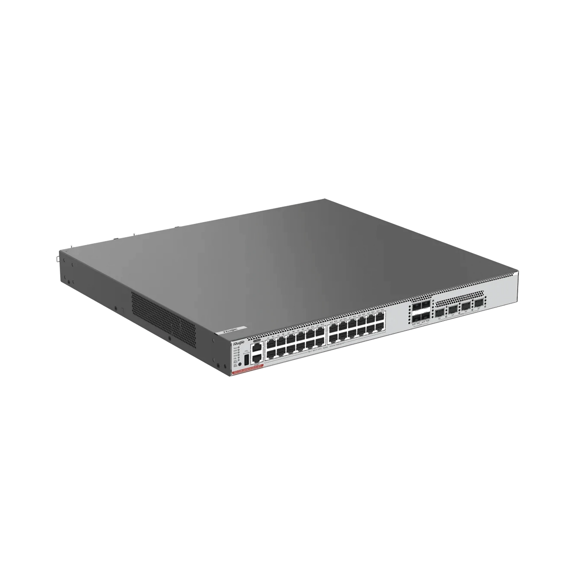 SWITCH CORE POE 1,650W CAPA 3 MULTI-GIGABIT 24 PUERTOS 10GB/5GB/2.5GB/1GB/100M, 4 PUERTOS FIBRA SFP+ 10GB Y 4 PUERTOS FIBRA SFP28 25GB-Networking-RUIJIE-Bsai Seguridad & Controles