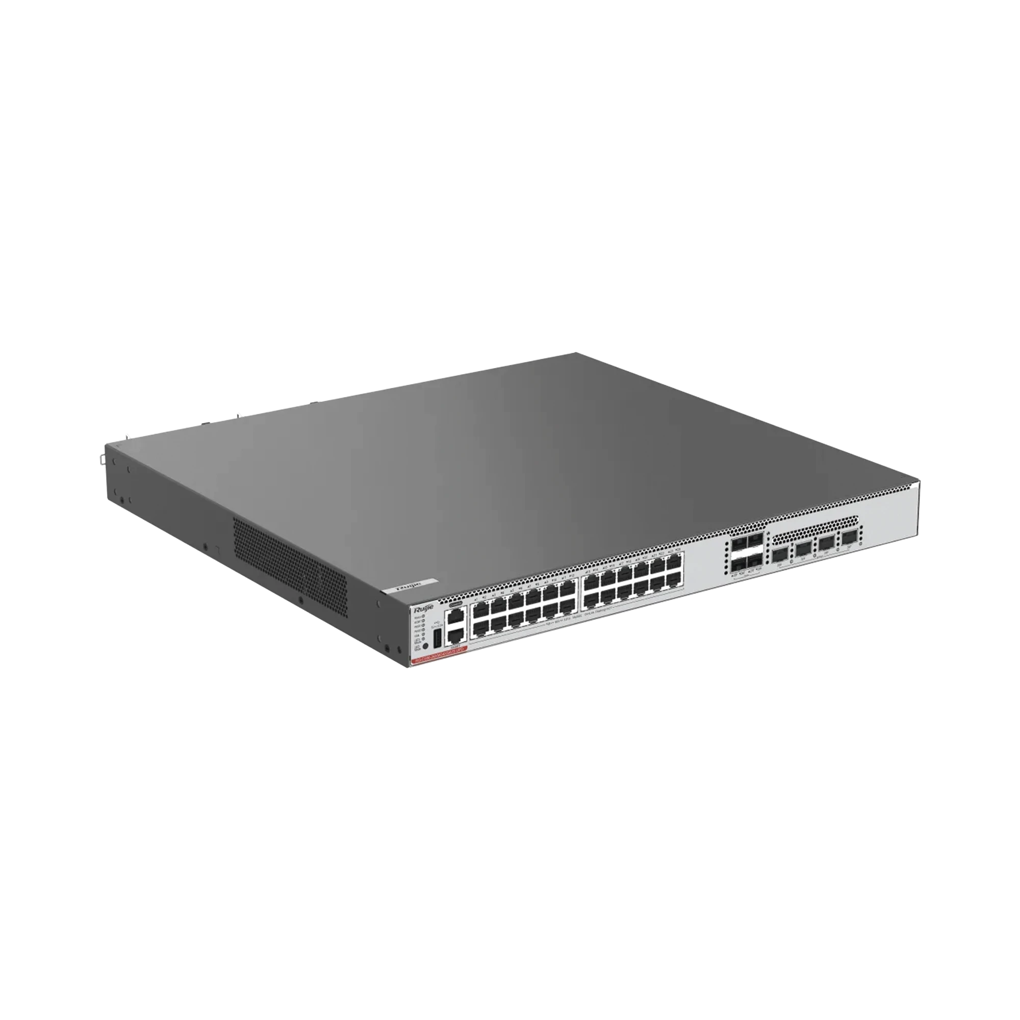 SWITCH CORE POE 1,650W CAPA 3 MULTI-GIGABIT 24 PUERTOS 10GB/5GB/2.5GB/1GB/100M, 4 PUERTOS FIBRA SFP+ 10GB Y 4 PUERTOS FIBRA SFP28 25GB-Networking-RUIJIE-Bsai Seguridad & Controles