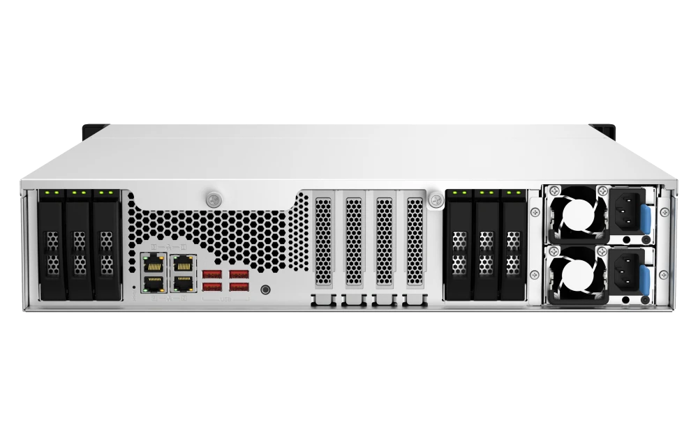 NAS QNAP TS-H1887XU-RP-E2334-16G 18 BAHIAS PROCESADOR INTEL XEON E-2334 16GB EN RAM 2 PUERTOS DE RED 2 (2,5G/1G/100M) + 2 PUERTOS 10GBASE-T-Servidores NAS / STORAGE-QNAP-Bsai Seguridad & Controles