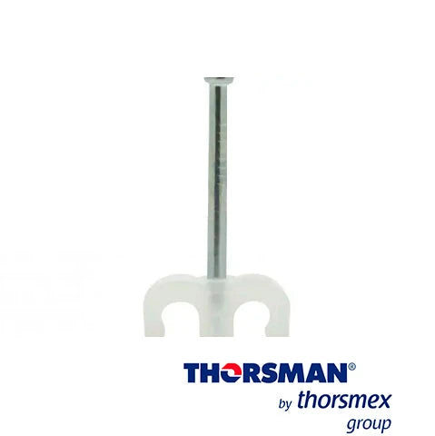 GRAPA DOBLE CON CLAVO INTEGRADO SUJETHOR THORSMAN TDC 4-6, 3401-00100, 22MM X 1.5MM CAJA /100PZAS COLOR NATURAL, IDEAL PARA CABLE CALIBRE 14 , CLAVO GALVANIZADO, GRAPA DE POLIETILENO, RESISTENTE AL IMPACTO, CORROSIÓN, HUMEDAD Y CLIMAS EXTREMOS-Fijacion-THORSMAN-Bsai Seguridad & Controles