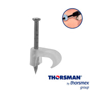 GRAPAS SUJETHOR PLANO THORSMAN 3209-00100 TC5X8 CAJA /100PZAS COLOR NATURAL, IDEAL PARA CABLES CALIBRE 16, CLAVO GALVANIZADO, GRAPA DE POLIETILENO, RESISTENTE AL IMPACTO, CORROSIÓN, HUMEDAD Y CLIMAS EXTREMOS-Fijacion-THORSMAN-Bsai Seguridad & Controles