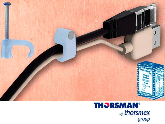GRAPAS SUJETHOR PLANO THORSMAN 3209-00100 TC5X8 CAJA /100PZAS COLOR NATURAL, IDEAL PARA CABLES CALIBRE 16, CLAVO GALVANIZADO, GRAPA DE POLIETILENO, RESISTENTE AL IMPACTO, CORROSIÓN, HUMEDAD Y CLIMAS EXTREMOS-Fijacion-THORSMAN-Bsai Seguridad & Controles