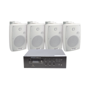 KIT DE AMPLIFICADOR DE 120W PARA ESCRITORIO | 4 ALTAVOCES DE PARED COLOR BLANCO 2.5W - 20W | SISTEMA 70/100V-Audio, Video y Voceo-EPCOM PROAUDIO-Bsai Seguridad & Controles