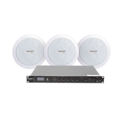 KIT DE AMPLIFICADOR DE 120W PARA RACK SF120DTB | 3 ALTAVOCES DE PLAFÓN DE 5.5IN SF-206P | 3.75 - 30W | SISTEMA 70/100V-Audio residencial/Comercial-EPCOM PROAUDIO-Bsai Seguridad & Controles