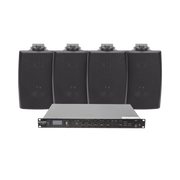KIT DE AMPLIFICADOR DE AUDIO 120W PARA RACK | 4 ALTAVOCES DE PARED COLOR NEGRO 2.5W - 20W | SISTEMA 70/100V-Audio residencial/Comercial-EPCOM PROAUDIO-Bsai Seguridad & Controles