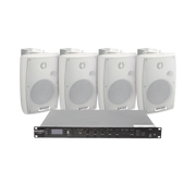 KIT DE AMPLIFICADOR DE AUDIO 120W PARA RACK | 4 ALTAVOCES DE PARED COLOR BLANCO 2.5W - 20W | SISTEMA 70/100V-Audio residencial/Comercial-EPCOM PROAUDIO-Bsai Seguridad & Controles