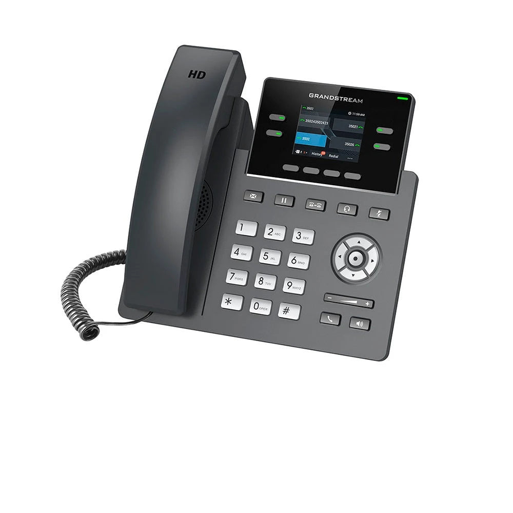 TELEFONO IP HD GRADO CARRIER GRANDSTREAM GRP2612P, 2 CUENTAS SIP, 4 TECLAS MULTI FUNCION, LCD DE 320X240, 2XETH 10/100, PLACA FRONTAL INTERCAMBIABLE, 16 TECLAS TECLAS BLF DIGITALES, SOPORTA POE 802.3AF, NO INCLUYE ADAPTADOR DE CORRIENTE-Telefon&iacute;a-GRANDSTREAM-Bsai Seguridad & Controles