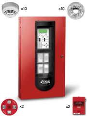 KIDDE F_FX1000KIT10 - PANEL FX 1000 / 10 DETECTORES DE HUMO CON BASES / 2 ESTACIONES MANUALES / 2 SIRENAS CON ESTROBO-Paneles de Control-KIDDE-Bsai Seguridad & Controles