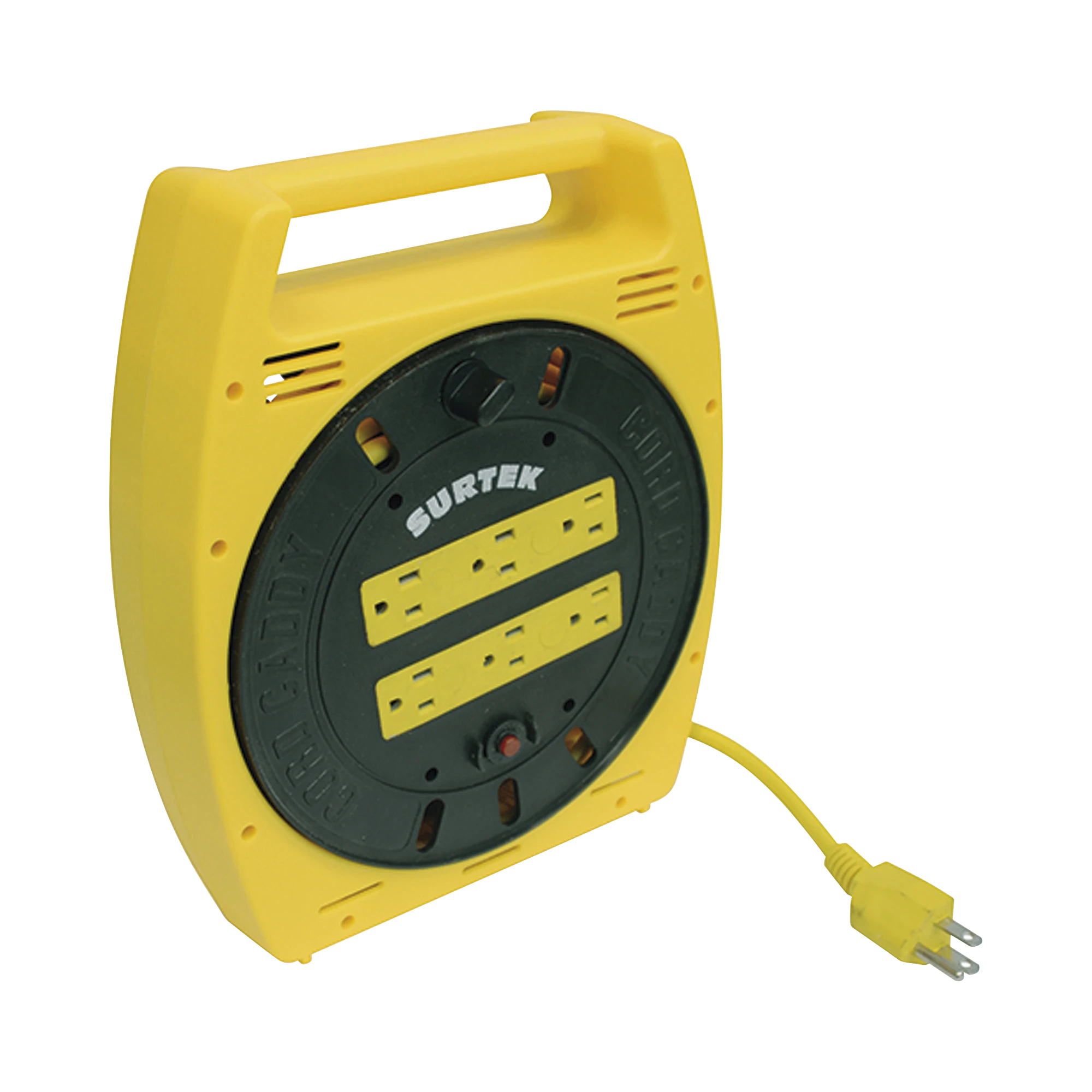 MULTICONTACTO ELÉCTRICO TIPO CARRETE CON 6 CONTACTOS Y 6 M DE EXTENSIÓN (127VCA/10A MÁXIMO)-Herramientas-SURTEK-Bsai Seguridad & Controles