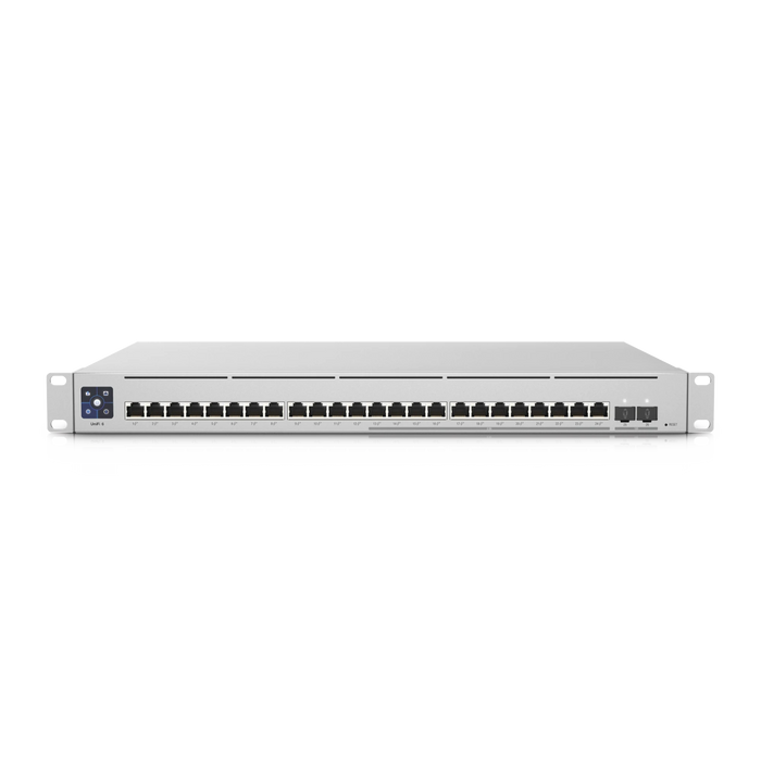 UNIFI SWITCH EMPRESARIAL CAPA 3 DE 24 PUERTOS POE 802.3AF/AT (12 PUERTOS 2.5G Y 12 PUERTOS 1G) + 2 PUERTOS 1/10G SFP+, 400W, PANTALLA INFORMATIVA-Networking-UBIQUITI NETWORKS-USW-ENTERPRISE-24-POE-Bsai Seguridad & Controles