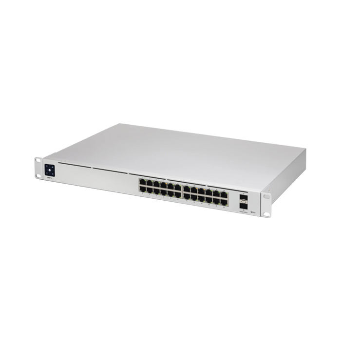 UNIFI SWITCH USW-PRO-24, CAPA 3 DE 24 PUERTOS GIGABIT RJ-45 + 2 PUERTOS 1/10G SFP+, PANTALLA INFORMATIVA-Switches-UBIQUITI NETWORKS-USW-PRO-24-Bsai Seguridad & Controles