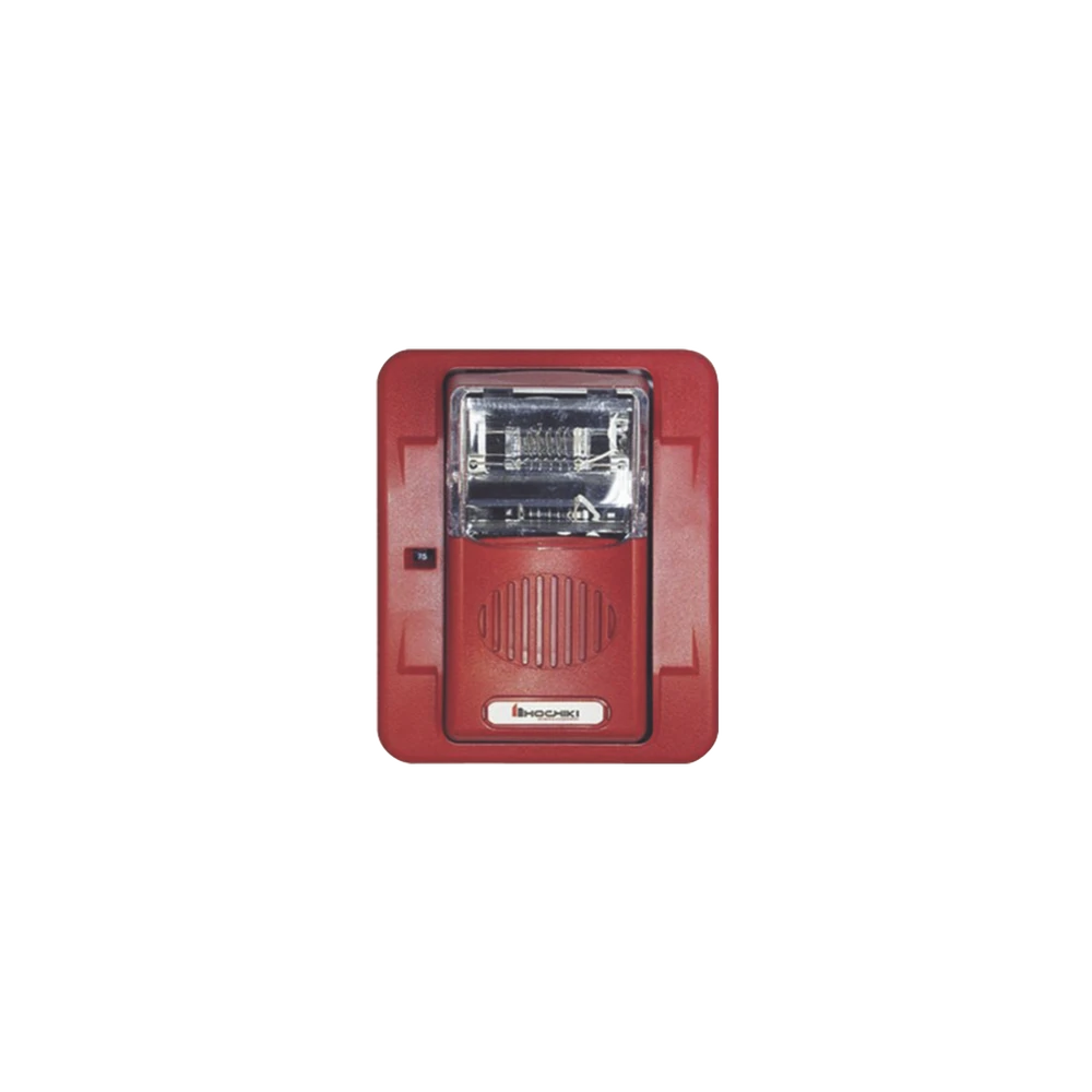 LÁMPARA ESTROBOSCÓPICA DE MONTAJE EN PARED, 24 VCD, 15/30/60/75/110 CANDELAS, SIN LETRAS, COLOR ROJO-Sirenas-HOCHIKI-Bsai Seguridad & Controles