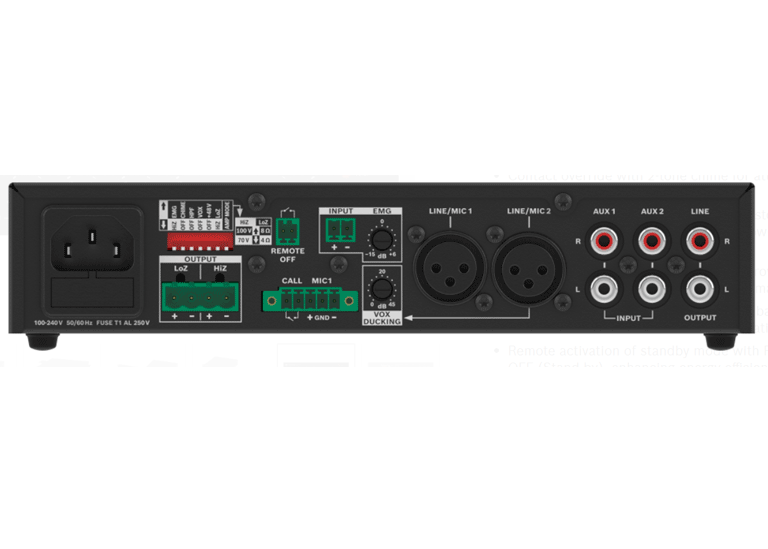 BOSCH M_U601MUS - AMPLIFICADOR MIXER 60W / 1 CANAL / US-Amplificadores-BOSCH-RBM1370025-Bsai Seguridad & Controles