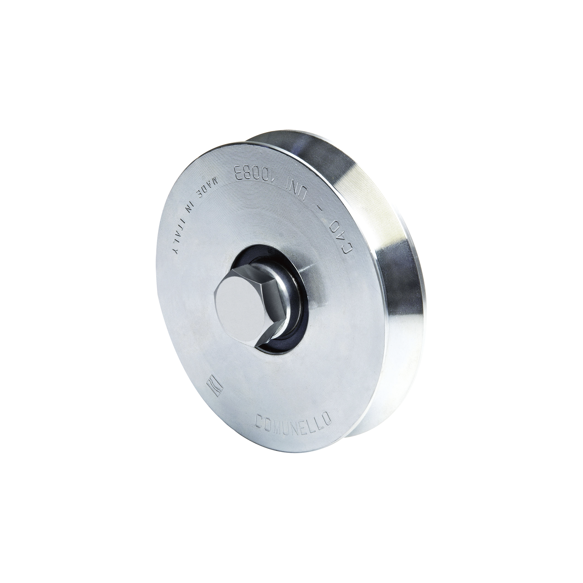 RUEDA DE 12 CM / CON CAPACIDAD PARA PUERTAS DE HASTA 240 KG / SIN SOPORTE / CANAL TIPO "V"