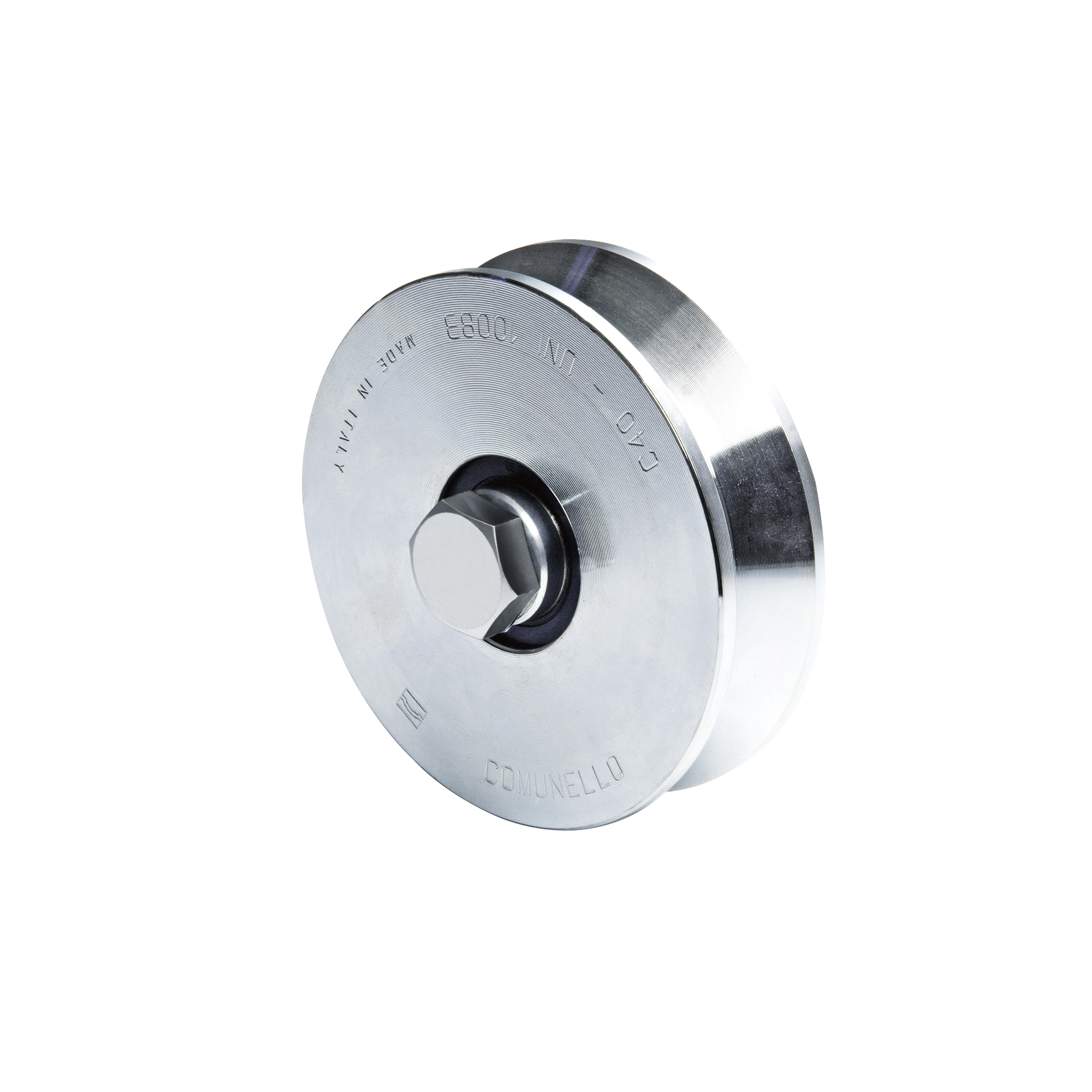 RUEDA DE 10 CM SIN SOPORTE PARA PUERTAS CORREDIZAS DE HASTA 425 KG / CANAL TIPO "V"-Acceso Vehicular-COMUNELLO-Bsai Seguridad & Controles