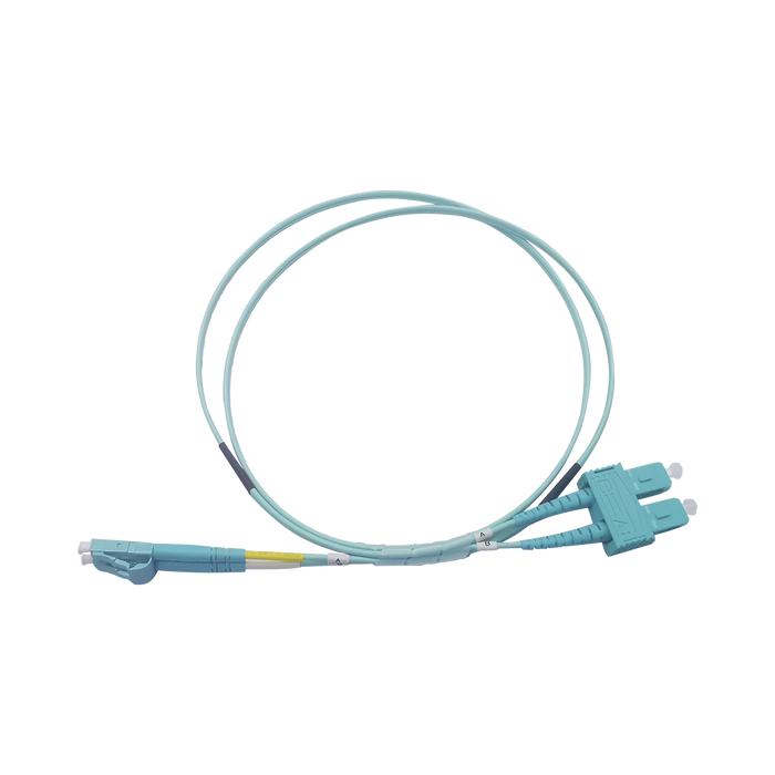 JUMPER DE FIBRA ÓPTICA MULTIMODO OM3 50/125 LC-SC OFNR (RISER), 2.0 MM, DÚPLEX, AQUA, 1 METRO-Jumpers y Pigtails-LINKEDPRO BY EPCOM-Bsai Seguridad & Controles