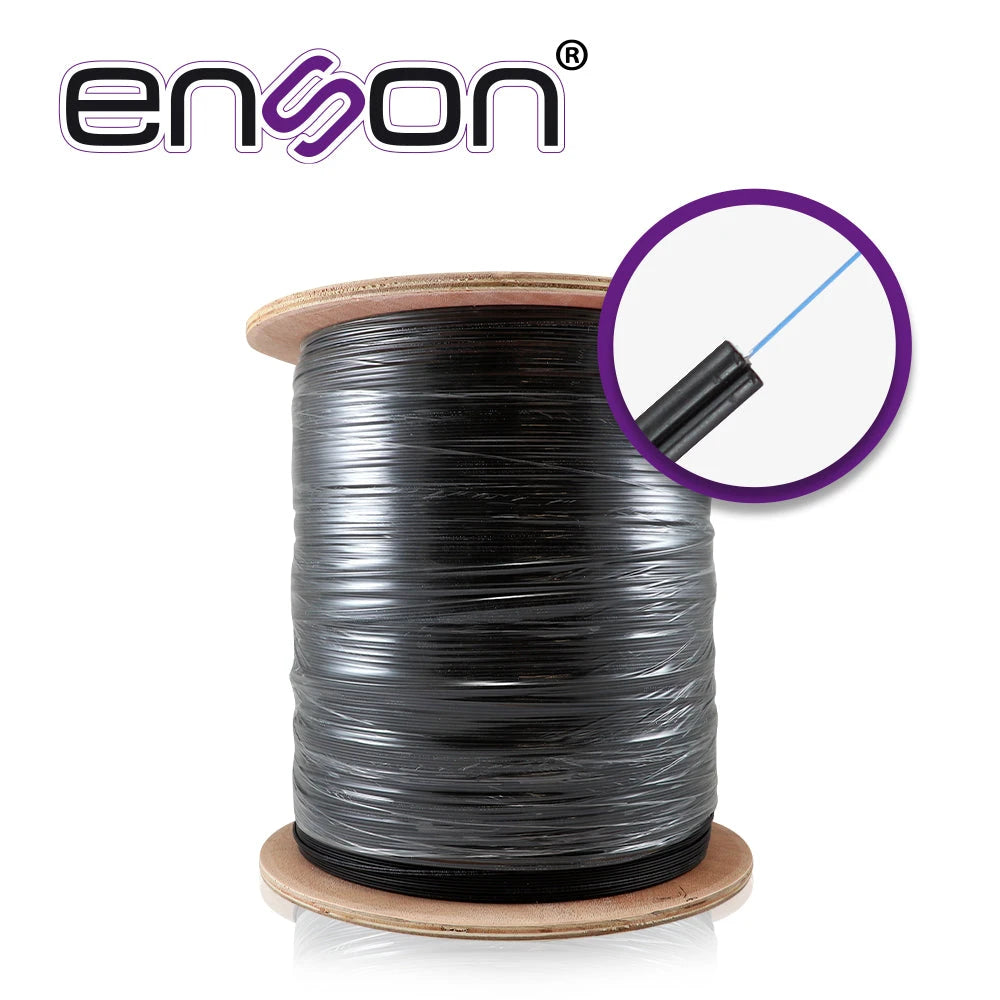 CABLE DE FIBRA OPTICA DROP MONO MODO DE 1000M ENSON ENS-DF1COS2 1 HILO 9/125 MICRAS OS2 IDEAL PARA GPON USO INTERIOR-Cable de Fibra Optica-ENSON-Bsai Seguridad & Controles