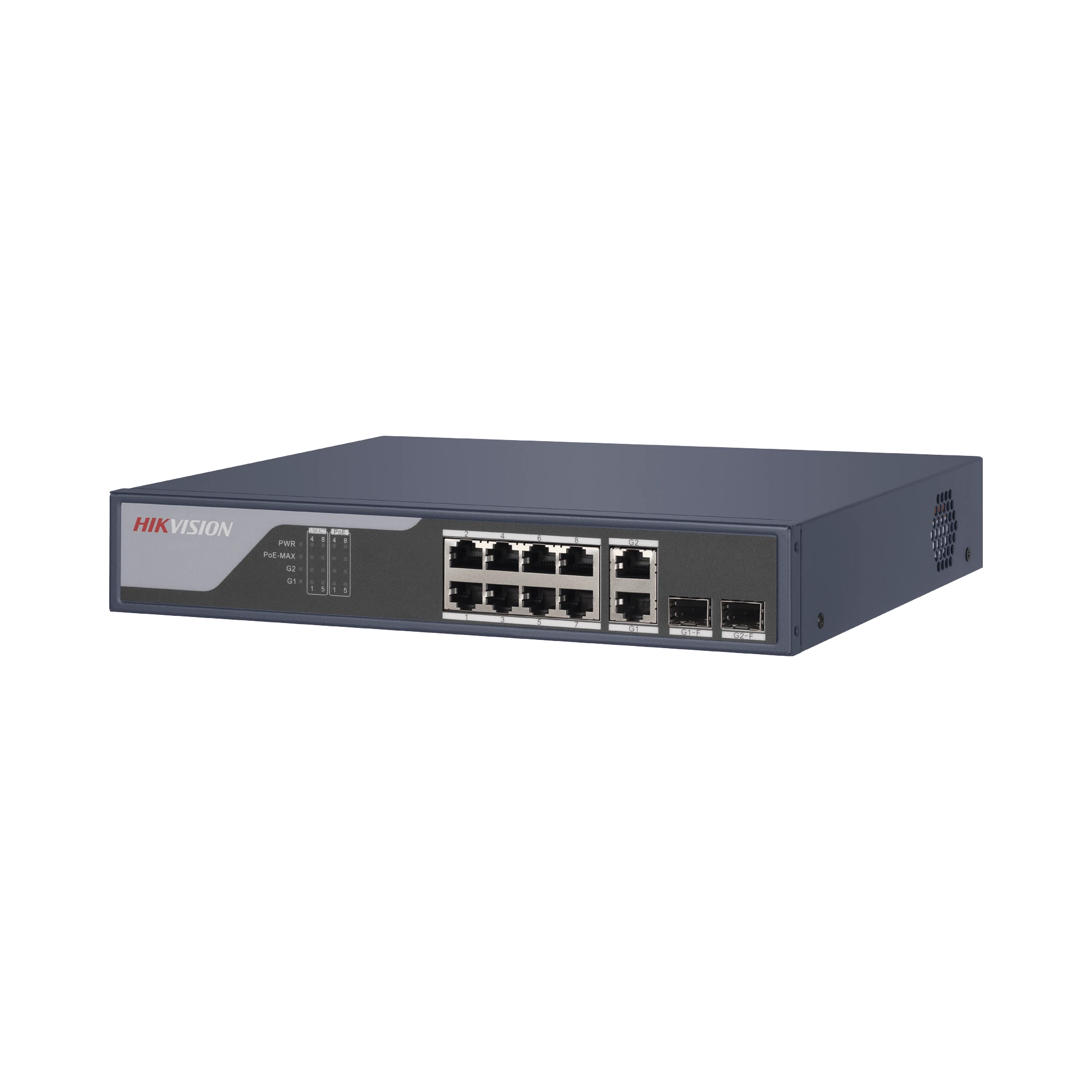 SWITCH POE+ / ADMINISTRABLE / USO EN RACK (1 U) / 8 PUERTOS POE+ / 2 PUERTOS SFP / 2 PUERTOS UPLINK GIGABIT / CONFIGURACIÓN REMOTA DESDE HIK-PARTNERPRO / POE HASTA 300 METROS / 125 W-Energía-HIKVISION-Bsai Seguridad & Controles