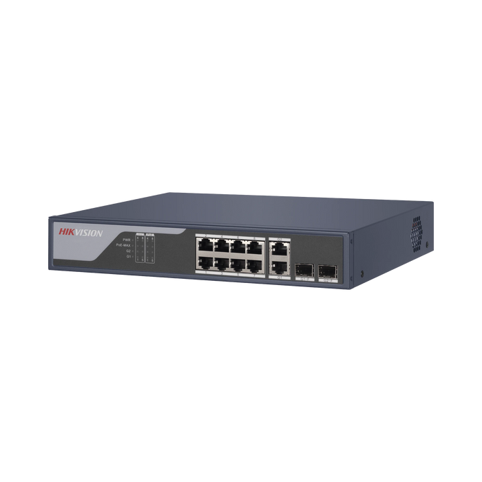 SWITCH POE+ / ADMINISTRABLE / USO EN RACK (1 U) / 8 PUERTOS POE+ / 2 PUERTOS SFP / 2 PUERTOS UPLINK GIGABIT / CONFIGURACIÓN REMOTA DESDE HIK-PARTNERPRO / POE HASTA 300 METROS / 125 W-Energía-HIKVISION-DS-3E1310P-SI-Bsai Seguridad & Controles