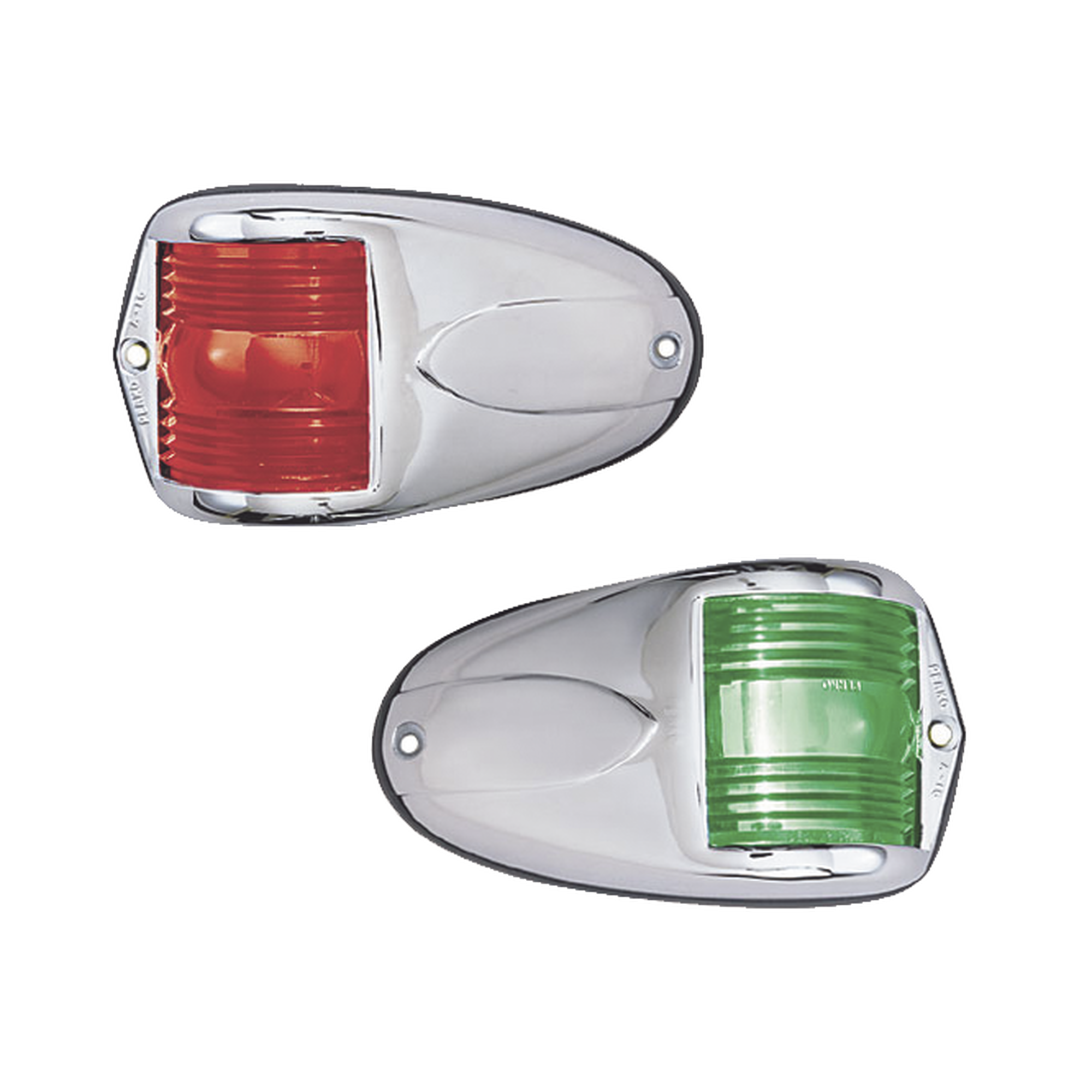 SET DE LUCES LATERALES DE MONTAJE HORIZONTAL CON CARCASA DE ACERO PARA EMBARCACIONES A MOTOR DE MENOS DE 12 METROS
