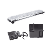 KIT DE SIRENA VEHICULAR H2 COVERT, BOCINA ULTRADELGADA Y TORRETA 48" SERIE 12 CON 130 LED, DUAL COLOR ROJO/AZUL/CLARO/AMBAR, IDEAL PARA EQUIPAR UNIDADES DE POLICIA-Barras de Luz / Torretas Vehiculares-ECCO-Bsai Seguridad & Controles