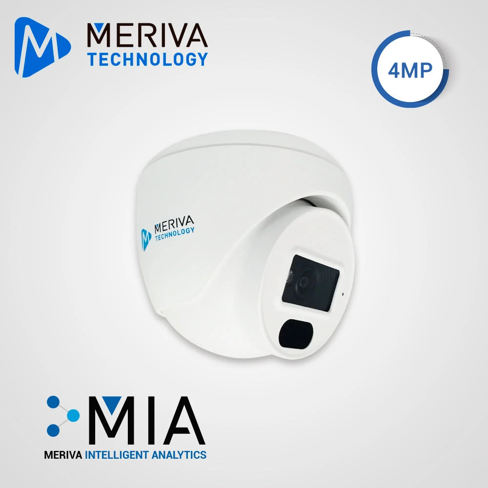 CAM IP DOMO MERIVA TECHNOLOGY MFD400S3L / 4MP / H.265 / 2.8MM / 30M IR / IP67 / P2P / MICRÓFONO INTERNO / METÁLICA / POE / 12VDC -Cámaras IP-MERIVA TECHNOLOGY-Bsai Seguridad & Controles