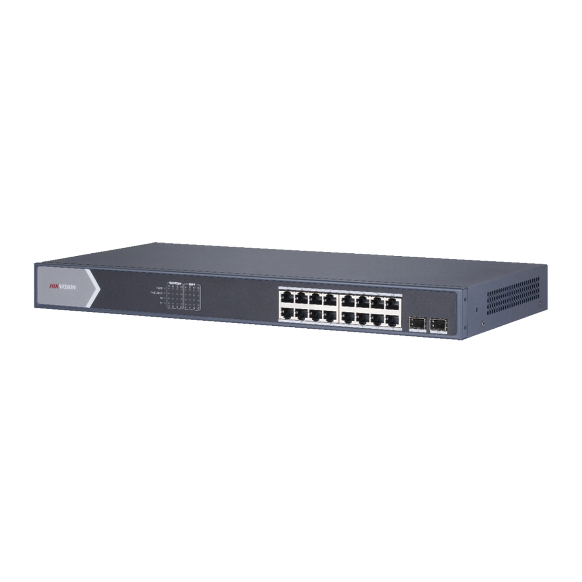 SWITCH GIGABIT POE+ / ADMINISTRABLE / 16 PUERTOS 10/100/1000 MBPS POE+ / 1 PUERTO 10/100/1000 MBPS DE UPLINK / 1 PUERTO SFP / CONFIGURACIÓN REMOTA DESDE HIK-PARTNERPRO / MODO EXTENDIDO HASTA 300 METROS / 130 W-Networking-HIKVISION-Bsai Seguridad & Controles