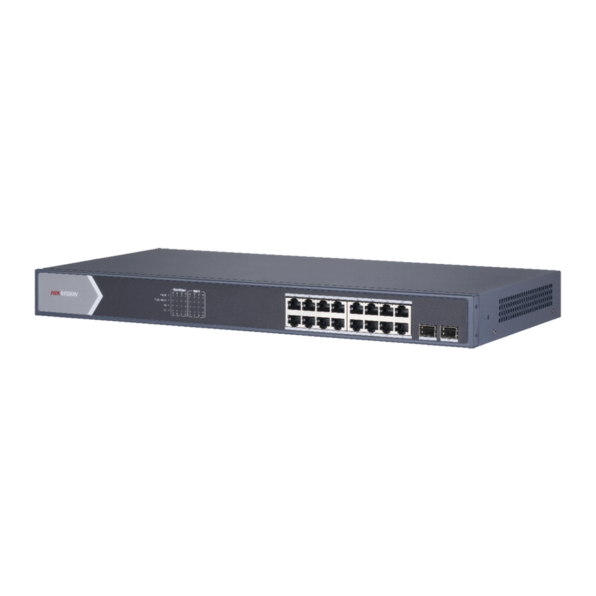 SWITCH GIGABIT POE+ / ADMINISTRABLE / 16 PUERTOS 10/100/1000 MBPS POE+ / 1 PUERTO 10/100/1000 MBPS DE UPLINK / 1 PUERTO SFP / CONFIGURACIÓN REMOTA DESDE HIK-PARTNERPRO / MODO EXTENDIDO HASTA 300 METROS / 130 W-Networking-HIKVISION-Bsai Seguridad & Controles