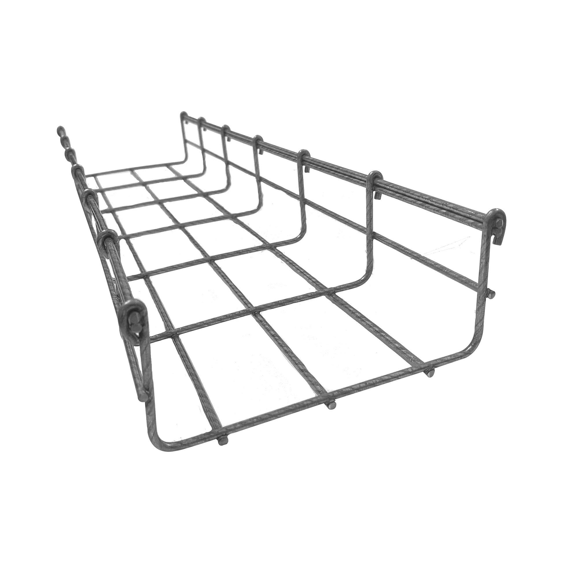 CHAROLA TIPO MALLA 54/150 MM BIMETÁLICA PARA INSTALACIÓN EN EXTERIOR O INTERIOR, EXTREMA RESISTENCIA Y DURABILIDAD. HASTA 129 CABLES CAT6 (TRAMO DE 3 METROS).-Charolas Tipo Malla-CHAROFIL-Bsai Seguridad & Controles