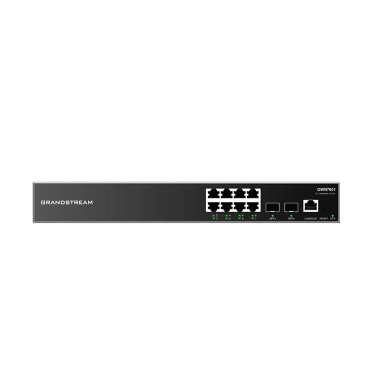 SWITCH DE 8 PUERTOS POE / GWN7801P / GRANDSTREAM / 8 PUERTOS 10/100/1000 MBPS / 2 PUERTOS SFP 10/100/1000MBPS / POE AT/AF / 14.88 MPPS / GESTIONADO DESDE GWN.CLOUD / 150 WATTS-Switches-GRANDSTREAM-Bsai Seguridad & Controles