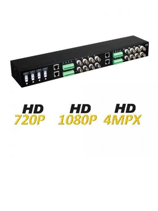 UTEPO UTP116PHD - TRANSCEPTOR PASIVO DE 16 CANALES DE VIDEO HDCVI / TVI / A HD / CVBS / 350M A 720P / 200M A 1080P / 200M A 4 MP / 150M A 4K-Transceptores-UTEPO-TVT445034-Bsai Seguridad & Controles