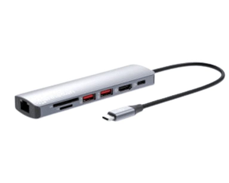 MANHATTAN - 153966 ESTACIÓN DOCKING USB-C CON LECTOR DE TARJETAS, 7 EN 1-Accesorios y Cables USB-MANHATTAN-Bsai Seguridad & Controles