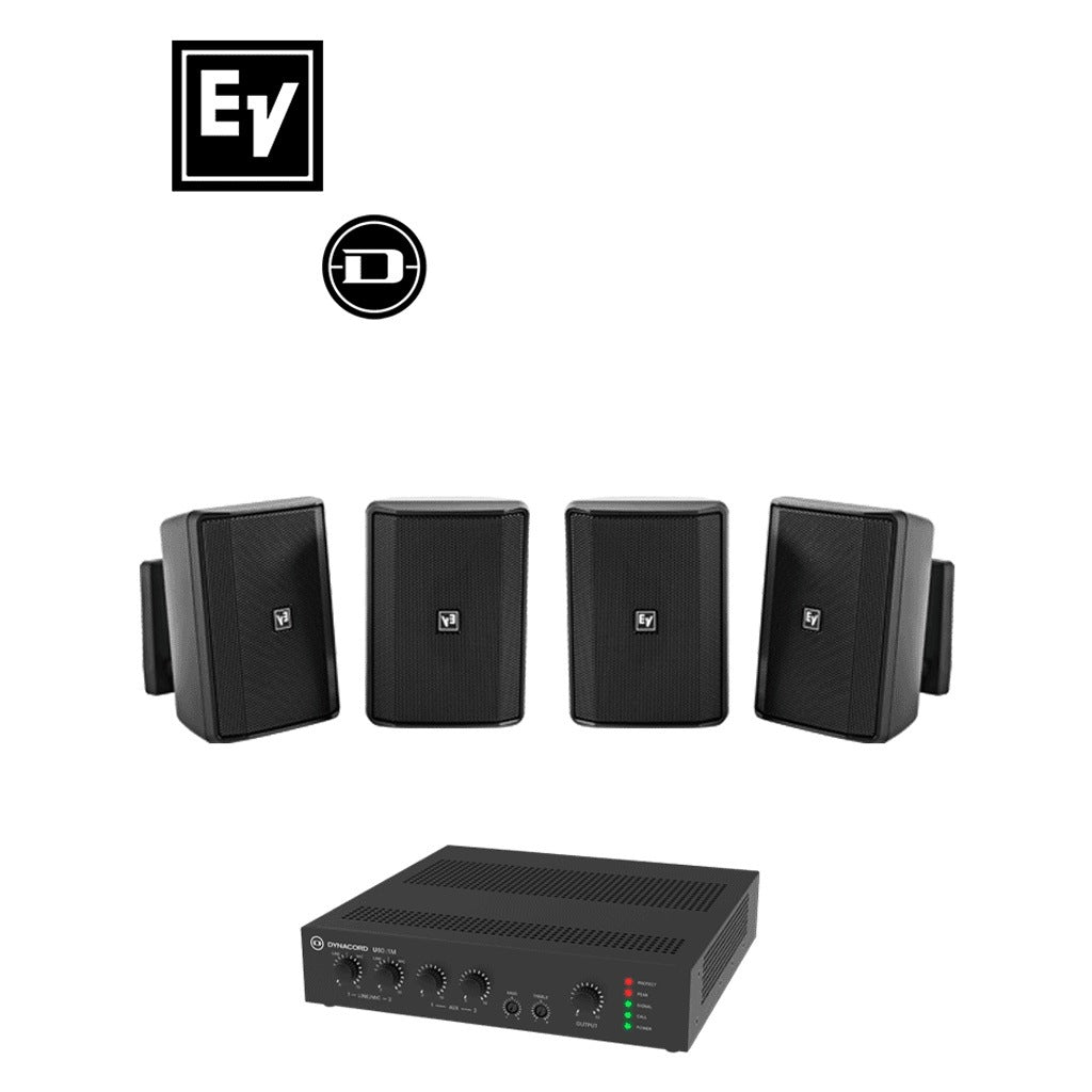 BOSCH ELECTROVOICE M_KITU602EVIDS - KIT DE AUDIO / AMPLIFICADOR MIXER 60W / 4 ALTAVOCES EVID-S 15W NEGRAS [RBM1390038]