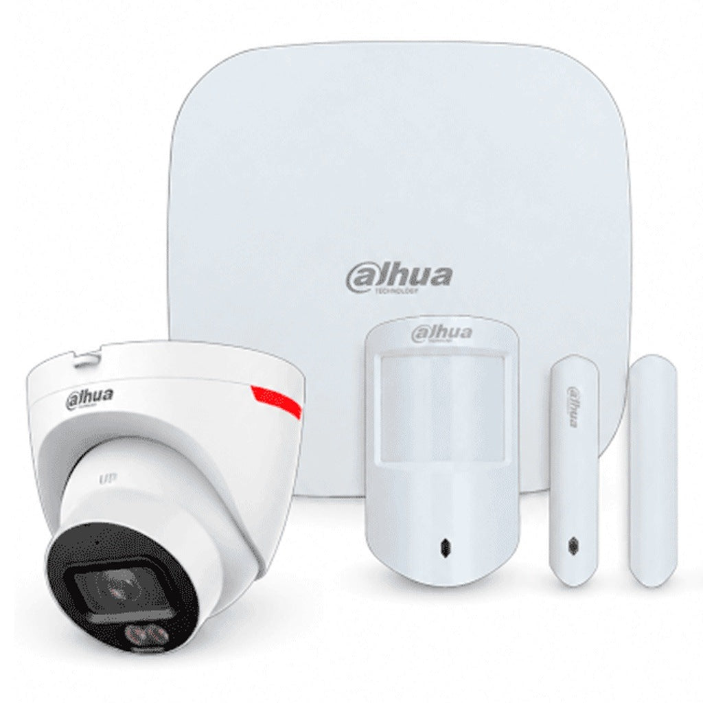 DAHUA PAQUETE HOME SECURITY - PAQUETE DE INTRUSIÓN DISEÑADO PARA VIDEOVERIFICACIÓN, INCLUYE: KIT DE INTRUSIÓN INALÁMBRICO + CÁMARA WIZCOLOR DE 2 MP, APP DMSS, FRECUENCIA 433 MHZ, TECNOLOGÍA: AIRSHIELD [DHT2050004]