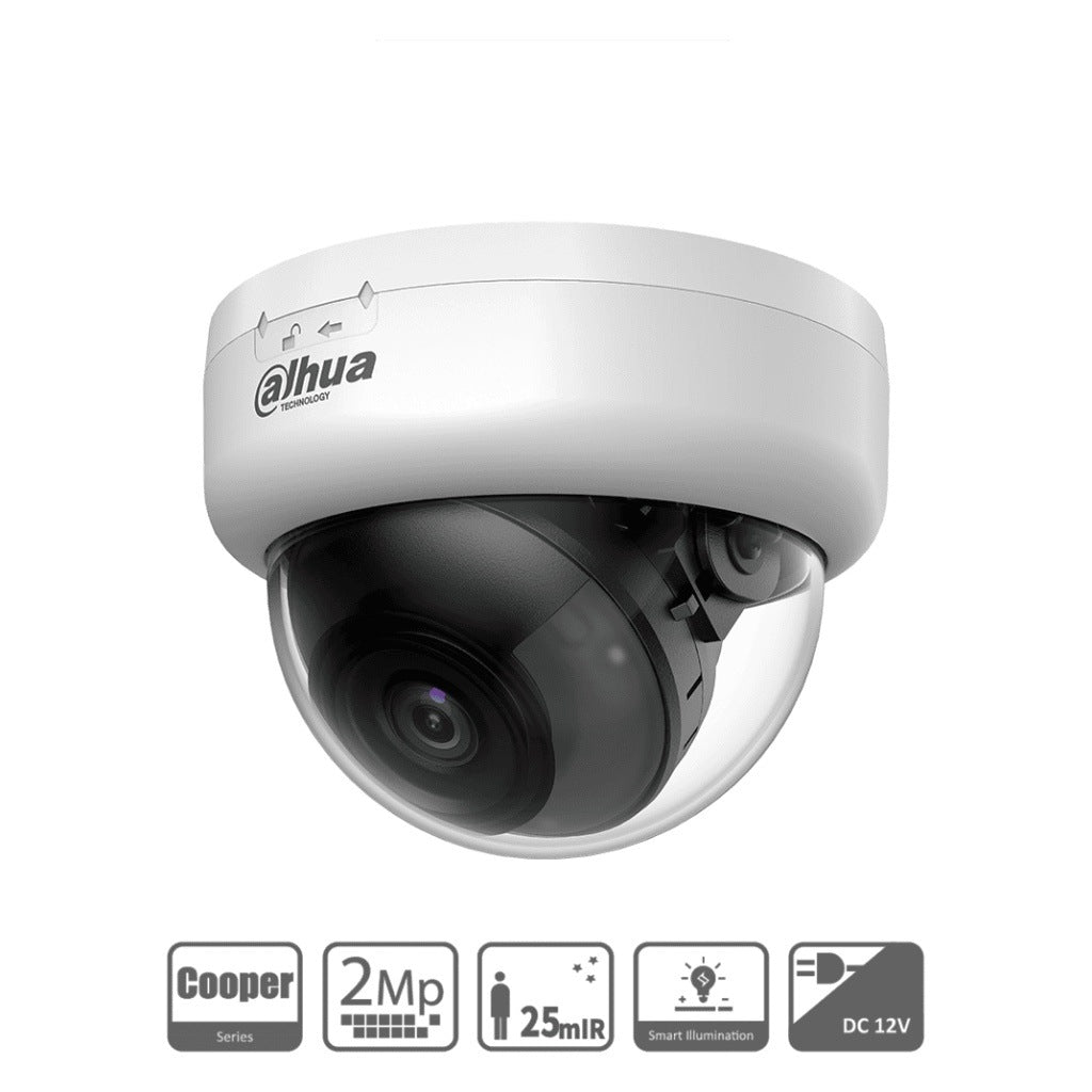 DAHUA DH-HAC-D1A21N-U - CÁMARA DOMO HDCVI 1080P/ LENTE DE 2.8 MM/ IR INTELIGENTE DE HASTA 25 MTS/ WDR DIGITAL/ SOPORTA HDCVI & AHD & HDTVI & CVBS/ POLICARBONATO [DHT0300093]
