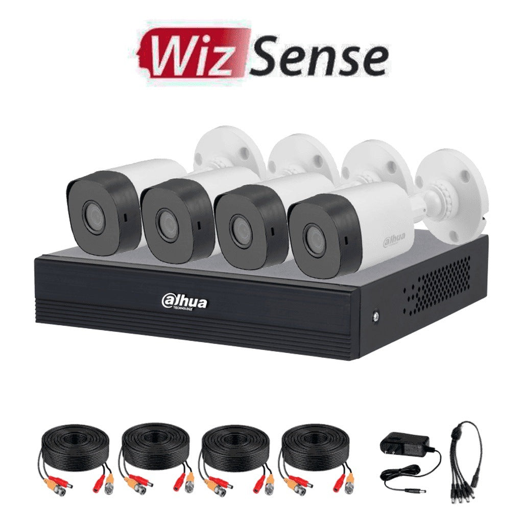 DAHUA DHI-KIT/XVR1B04-I/T/4-B1A11N-0280B - KIT DE 4 CANALES HD/ CÁMARAS B1A11 DE 1 MP/ LENTE DE 2.8MM/ SOPORTA 4 CANALES MÁS 1 IP O HASTA 5 CANALES IP/ SMD PLUS / COMPRESIÓN H.265/ CÁMARAS DE POLICARBONATO [DHT0250041]