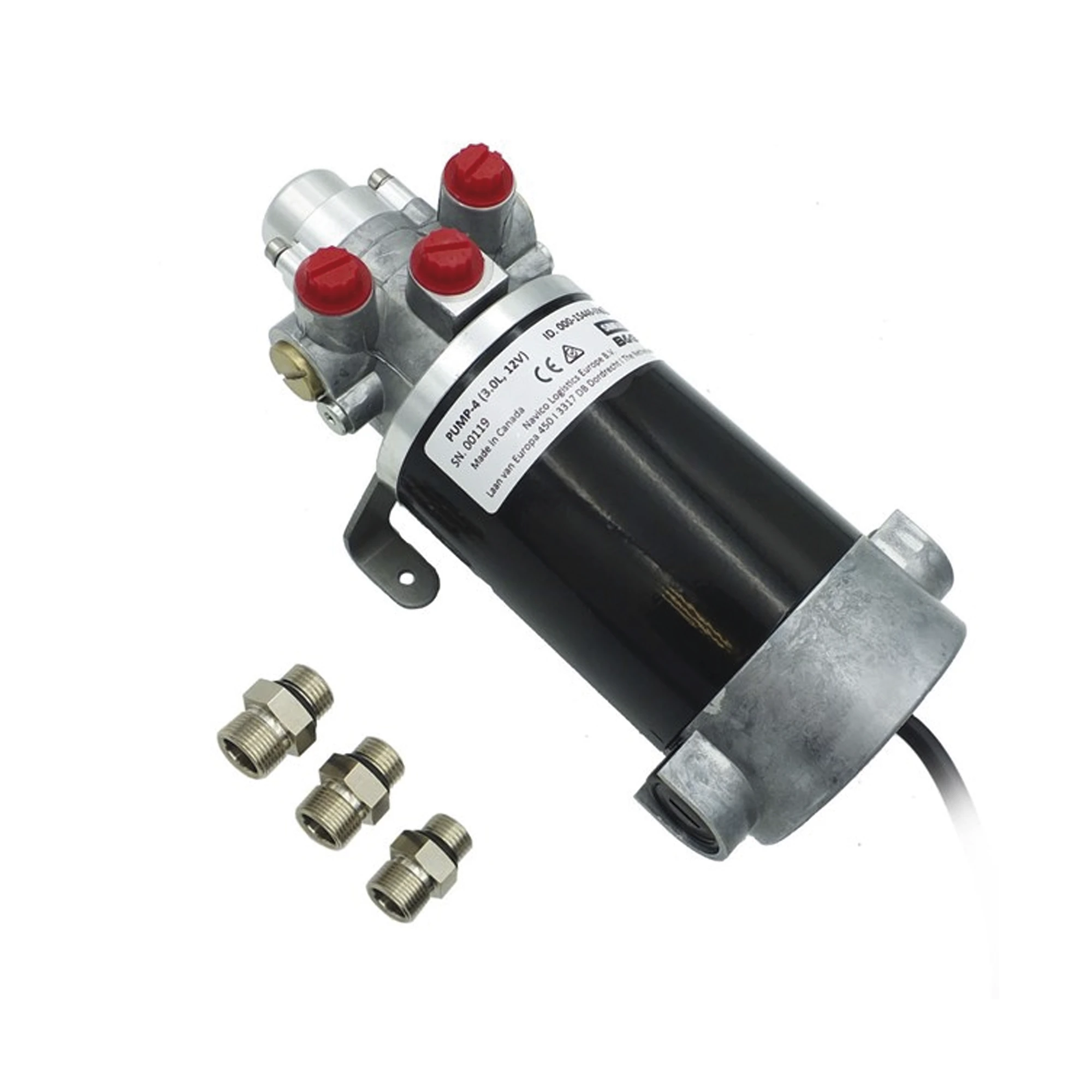 BOMBA HIDRÁULICA DE ENGRANAJES PUMP-4 / 12 V CC / REVERSIBLE / CAUDAL 3.0 L/MIN / DESPLAZAMIENTO CILINDRO 290-960 CC / CONEXIONES ORB / COMPATIBLE CON STEADYSTEER / REQUIERE SISTEMA NAC-3 O AC42