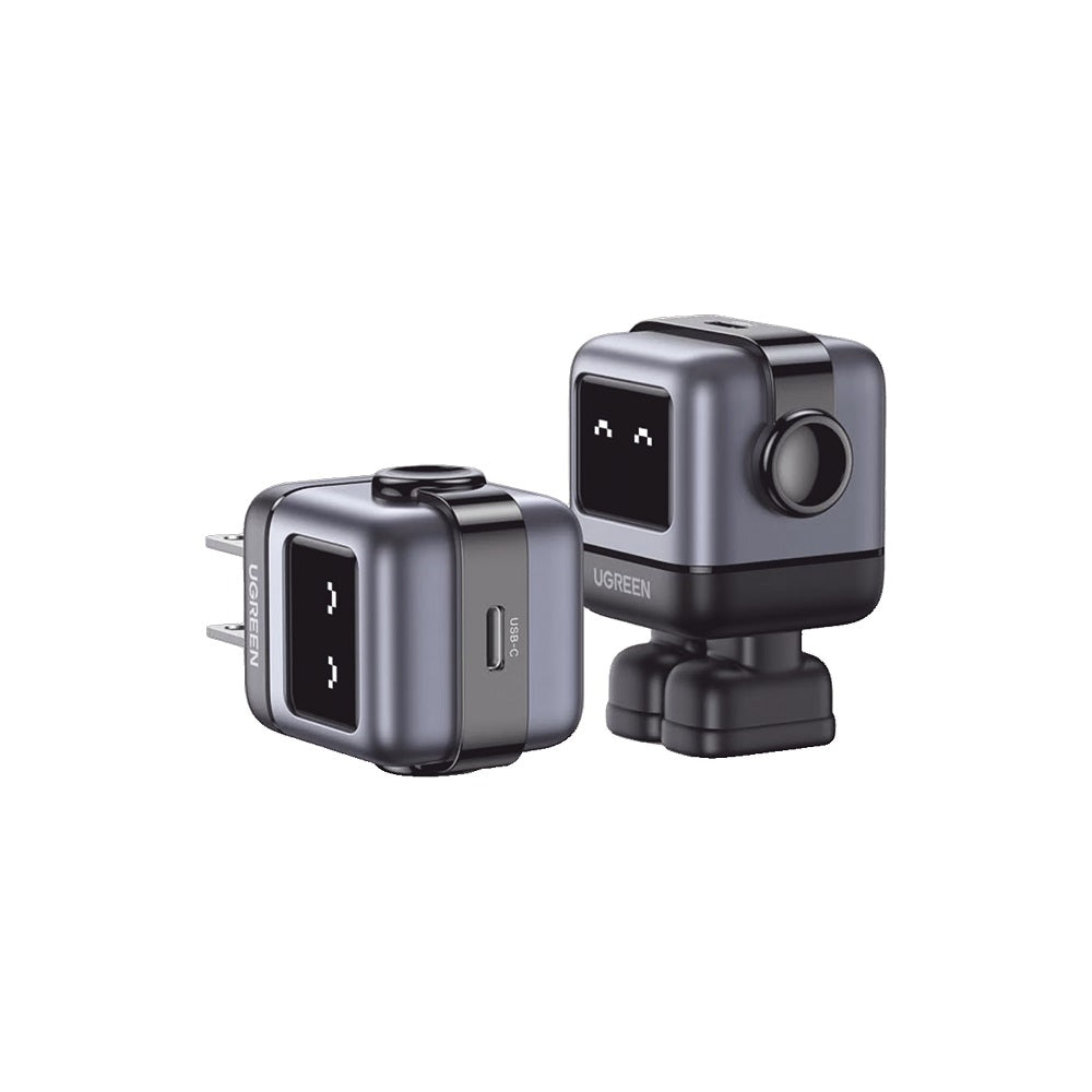 CARGADOR MINI GANROBOT 30W SERIE UNO | 1 USB-C DE CARGA RÁPIDA | TECNOLOGÍA GAN II | MULTIPROTOCOLO PD/QC/SCP/FCA | CARGA INTELIGENTE | PANTALLA LED | ZAPATO MAGNÉTICO EXTRAÍBLE | THERMAL GUARD | COLOR NEGRO.-Accesorios Generales-UGREEN-Bsai Seguridad & Controles