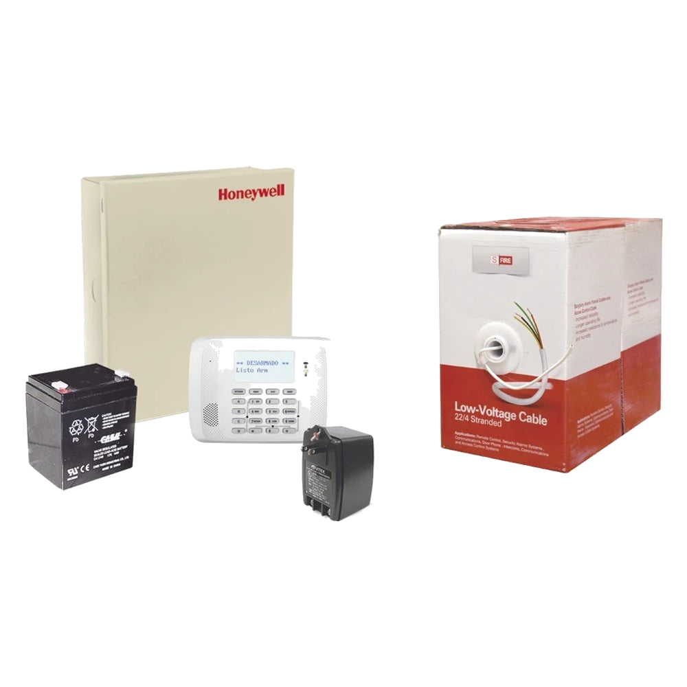 KIT DE 5 PANELES DE CONTROL DE ALARMA / VISTA-48LA / HASTA 48 ZONAS / COMUNICACIÓN POR LÍNEA TELEFÓNICA / BATERÍA Y TRANSFORMADOR / CABLE 305 M