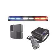 KIT DE SIRENA, BOCINA Y TORRETA DE 47", SERIE 16 CON 300 LEDS, DUAL COLOR, FRENTE: ROJO/BLANCO, AZUL/BLANCO, TRASERO: ROJO/ÁMBAR, AZUL/ÁMBAR-ECCO-Bsai Seguridad & Controles