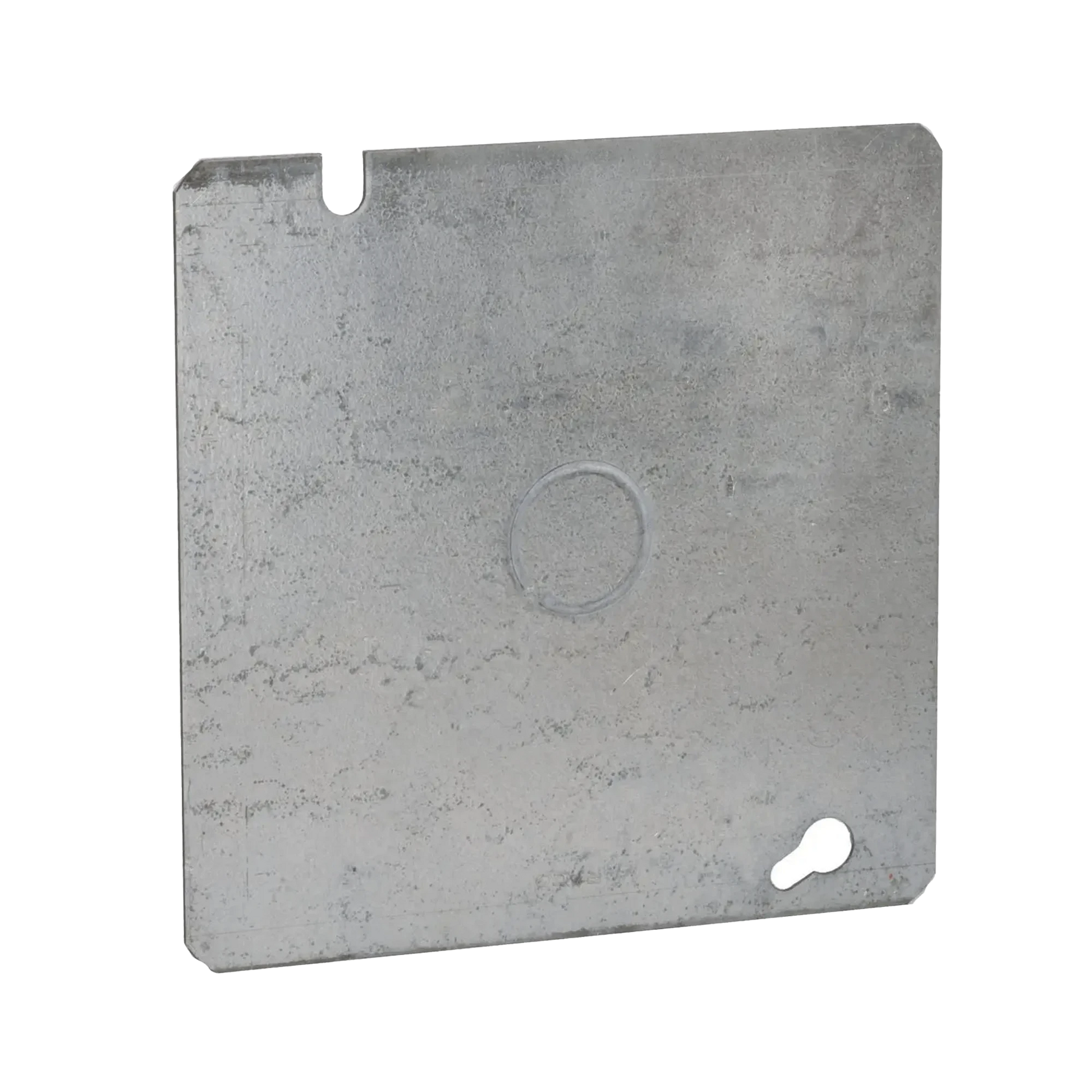 TAPA CUADRADA PLANA DE ACERO GALVANIZADO CON ENTRADA DE 1/2" PARA CAJA DE 4 11/16".-Canalización-RACO-Bsai Seguridad & Controles