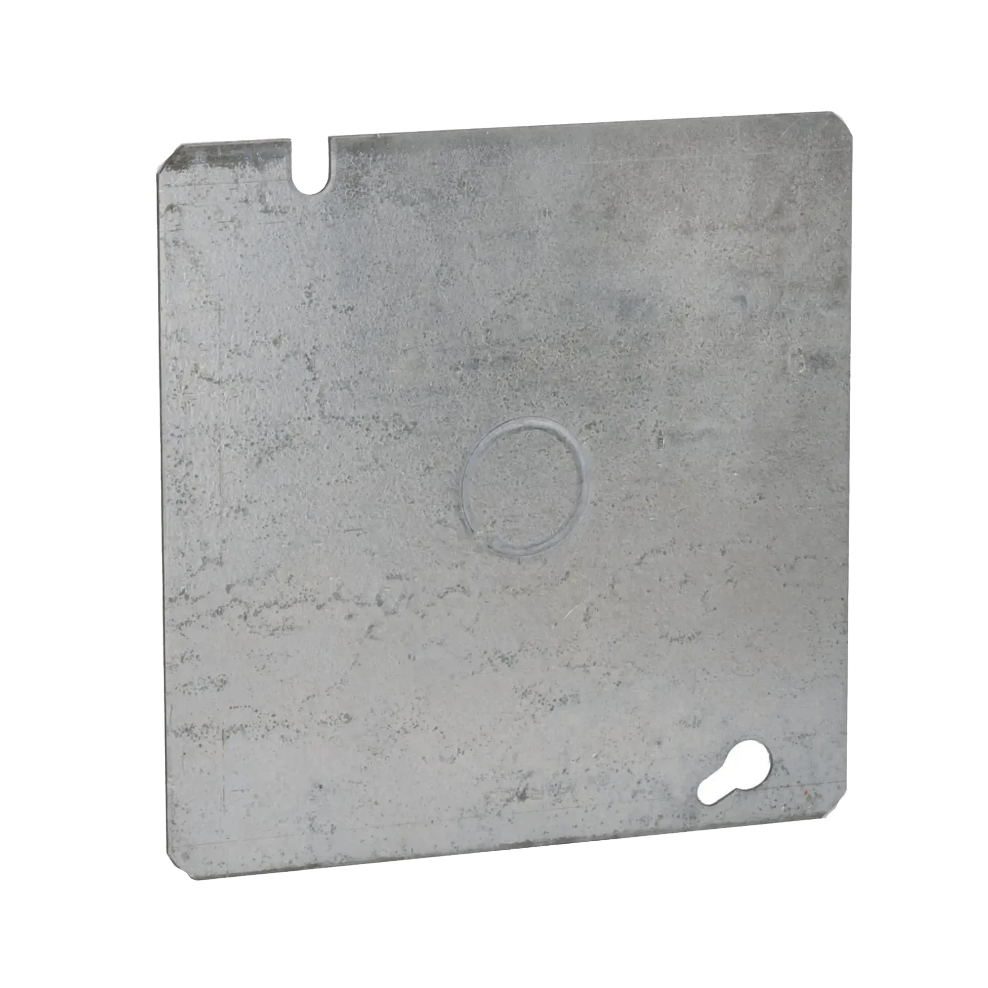 TAPA CUADRADA PLANA DE ACERO GALVANIZADO CON ENTRADA DE 1/2" PARA CAJA DE 4 11/16".-Canalización-RACO-Bsai Seguridad & Controles