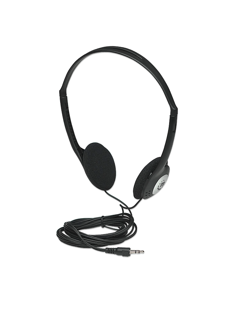 MANHATTAN 177481 AUDÍFONOS ESTÉREO DISEÑO LIGERO CON BANDA AJUSTABLE PARA LA CABEZA / CON CUBIERTA ACOLCHADA PARA LOS OÍDOS / CON CONECTOR ESTÉREO DE 3.5 MM-Micrófonos-MANHATTAN-Bsai Seguridad & Controles