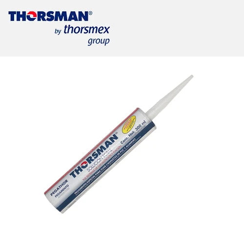 PEGATHOR PARA CANALETAS THORSMAN 9999-88888 COLOR BLANCO, TUBO DE 300 ML,RENDIMIENTO: 3.5 M LINEALES CON UN CORDÓN DE 5MM (70 G) / 18 M LINEALES CON UN CORDÓN DE 5MM (300 ML), RESISTENCIA AL CALOR, INTEMPERIE, HUMEDAD Y AGUA-Canaletas-THORSMAN-Bsai Seguridad & Controles